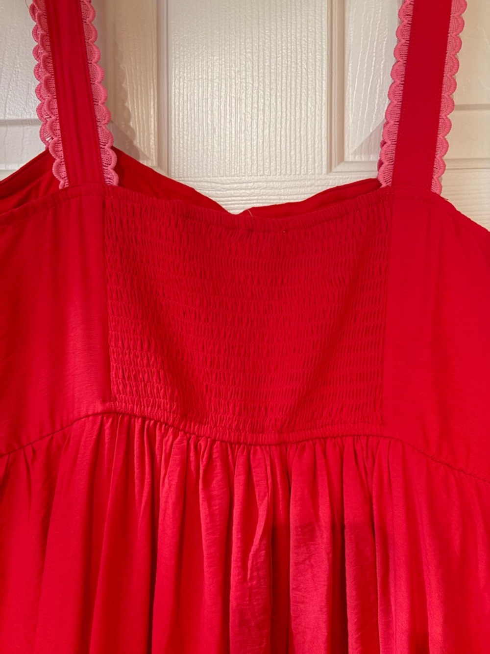 Blu Pepper Red Maxi Dress with Pink Rickrack Trim - Picture 6 of 8